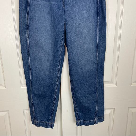 Madewell Tapered Denim Trouser Jeans Concho Wash High Rise Business Casual Sz32 - Picture 4 of 11